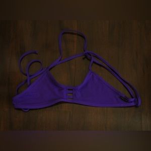 Purple tie back jolyn bikini top